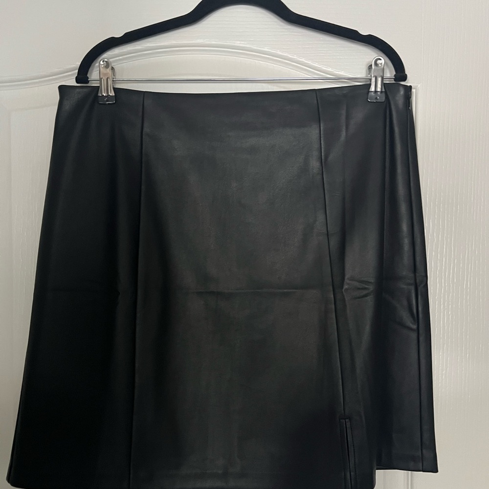 Black Faux Leather Skirt